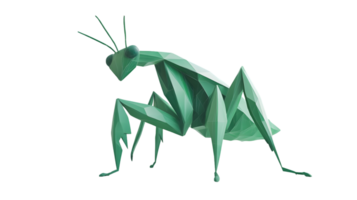 Geometric Insect Design A Low Poly Artistic Representation of a Grasshopper with Sharp Edges a png
