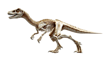 Prehistoric Predator Skeleton Detailed Dinosaur Fossil Displaying Sharp Teeth and Powerful Lim png