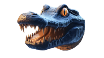 Scary Alligator Head 3D Render Reptile Predator Fantasy Creature Digital Art Dark Backgro png
