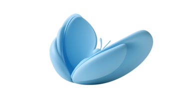 Stylized Blue Butterfly Icon with Smooth Gradient Ideal for Design Projects and Creative Appli png