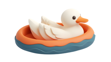 Stylized Duck Floating in Water Minimalist Design for Modern Decor and Illustrations png