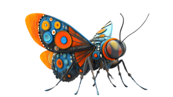Vibrant Abstract Insect with Futuristic Design and Colorful Patterns for Creative Projects png