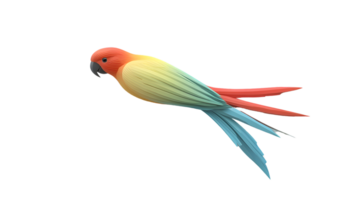 Vibrant Parrot in Flight A Colorful Bird with Gradient Feathers and Dynamic Pose for Nature W png