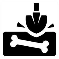 Digging Bone icon concept in black color vector