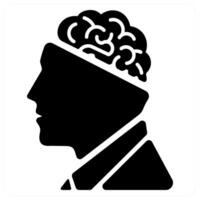 Brain and mind concept in black color vector
