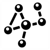 Atom and education icon concept in black color vector