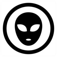 Alien icon concept in black color vector