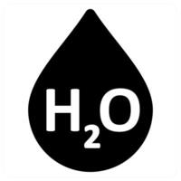 H2O icon concept in black color vector