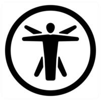 Vitruvian Man icon concept in black color vector
