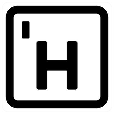 Hydrogen icon concept in black color
