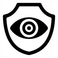 Protection and view icon concept in black color vector