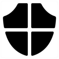 Security and shield in black color vector