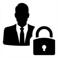 Security Administrator icon in black color vector