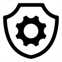 Shield and security concept in black color vector
