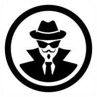 Hacker icon concept in black color vector
