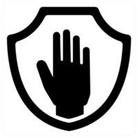 Shield and security icon concept in black color vector
