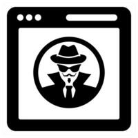Spy icon concept in black color vector