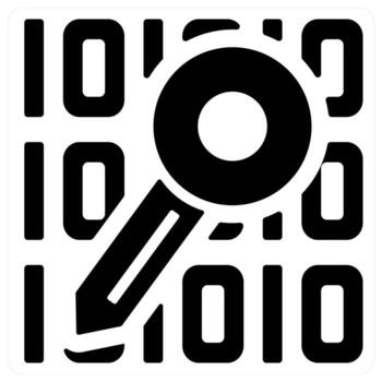 Data and code icon concept in black color vector