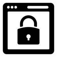 Webpage Security and security icon concept in black color vector
