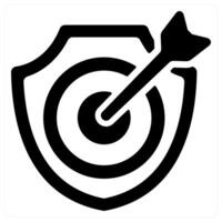 Target Security icon concept in black color vector