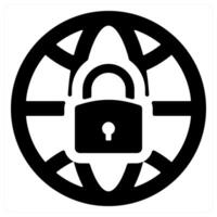 Secured Web icon concept in black color vector