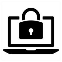 Laptop Security icon in black color vector