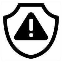 Warning and alert icon concept in black color vector
