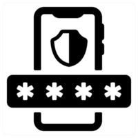 Security Password icon concept in black color vector