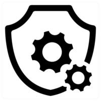 Security Setting icon in black color vector