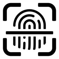 Fingerprint Scan icon concept in black color vector