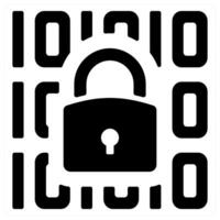 Data Security and secured icon concept in black color vector
