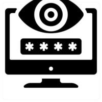 Password and security concept in black color vector
