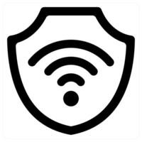 Secured Wifi icon concept in black color vector