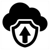 Cloud Security and safety icon concept in black color vector