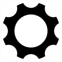 Gear and optimization icon concept in black color vector