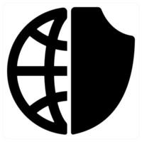 Global Security icon concept in black color vector