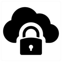 Cloud Security icon in black color vector