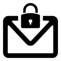 Email Protection icon concept in black color vector