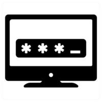 Password and safe icon concept in black color vector