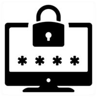 Password Security icon concept in black color vector