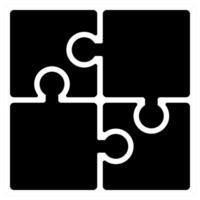 Puzzle icon concept in black color vector