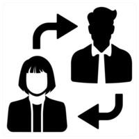 Coordination icon concept in black color vector