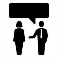 Communication and business icon in black color vector