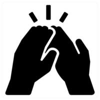 High Five icon concept in black color vector