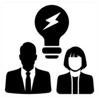 Brainstorm icon concept in black color vector