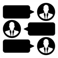 Chat and message icon concept in black color vector