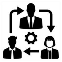 Teamwork and group icon concept in black color vector