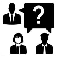 Questions icon concept in black color vector