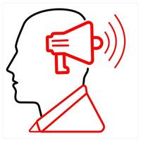 Media icon concept in red line color vector