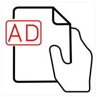 Brochure icon concept in red line color vector